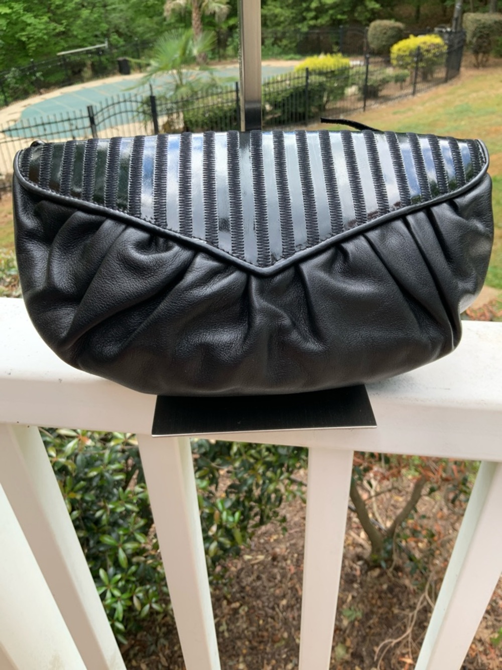 Fendi Rare Black VTG Leather Zippered Clutch with Logo Patch, COA and dust bag - Picture 6 of 16